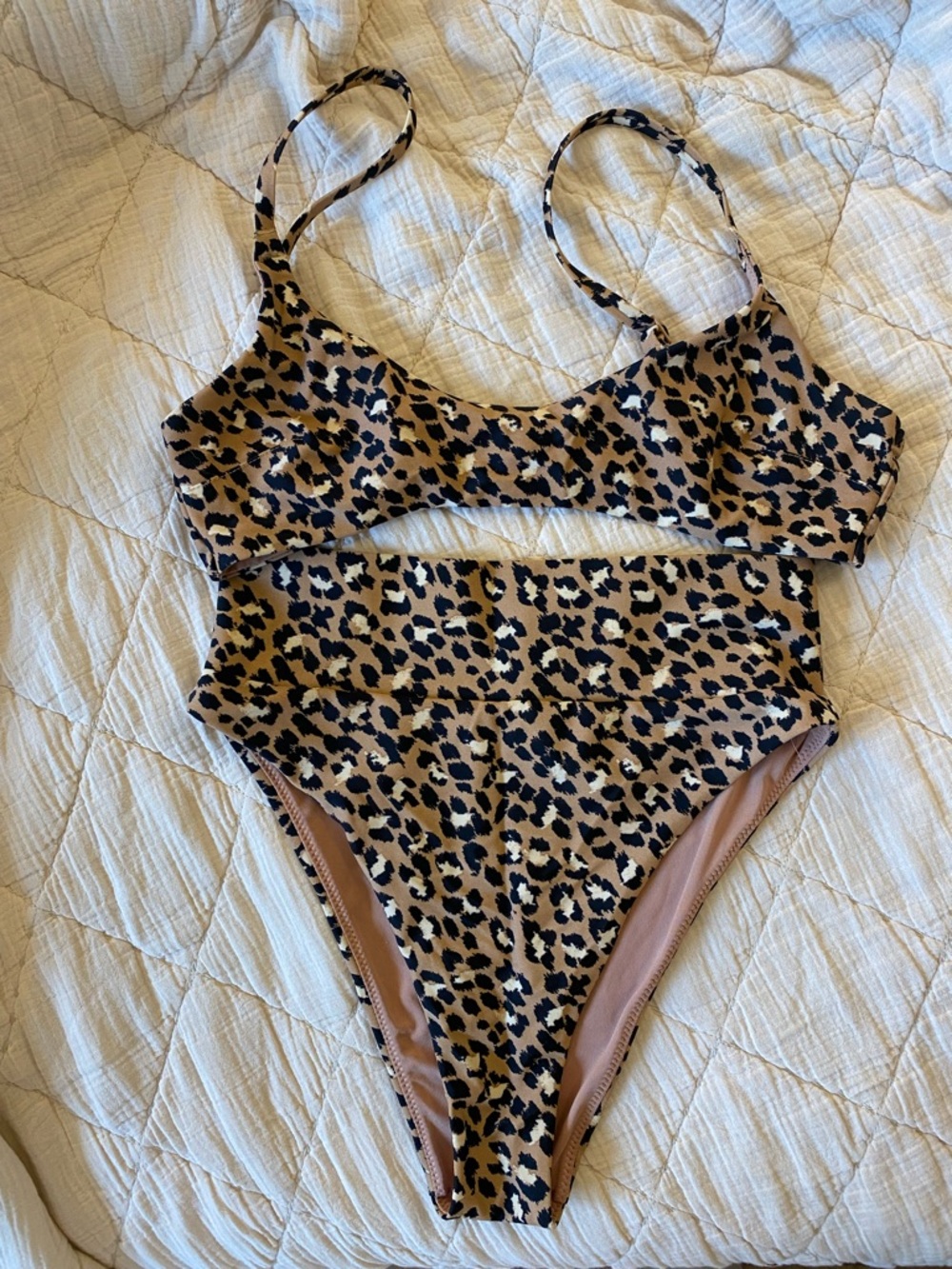 aerie Leopard Print High-Waist Bikini Set